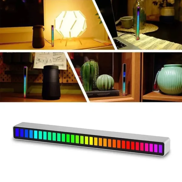 LED Charge Sound Activated RGB Light Bar Music Pickup Voice Lights Ambient Lamp Aesthetic Game Room